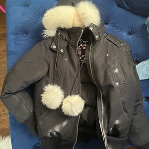 Worn unisex moose knuckle coat